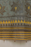 2 Pc Embroidered Organza Kurti with Embrodiered Chiffon Dupatta - Organza 2pc (Yellow dupatta) (P-61-20-Grey)