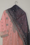 2 Pc Embroidered Organza Kurti with Embroidered Organza Dupatta - Organza 2Pc (Grey Dupatta) (P-87-20-Pink)