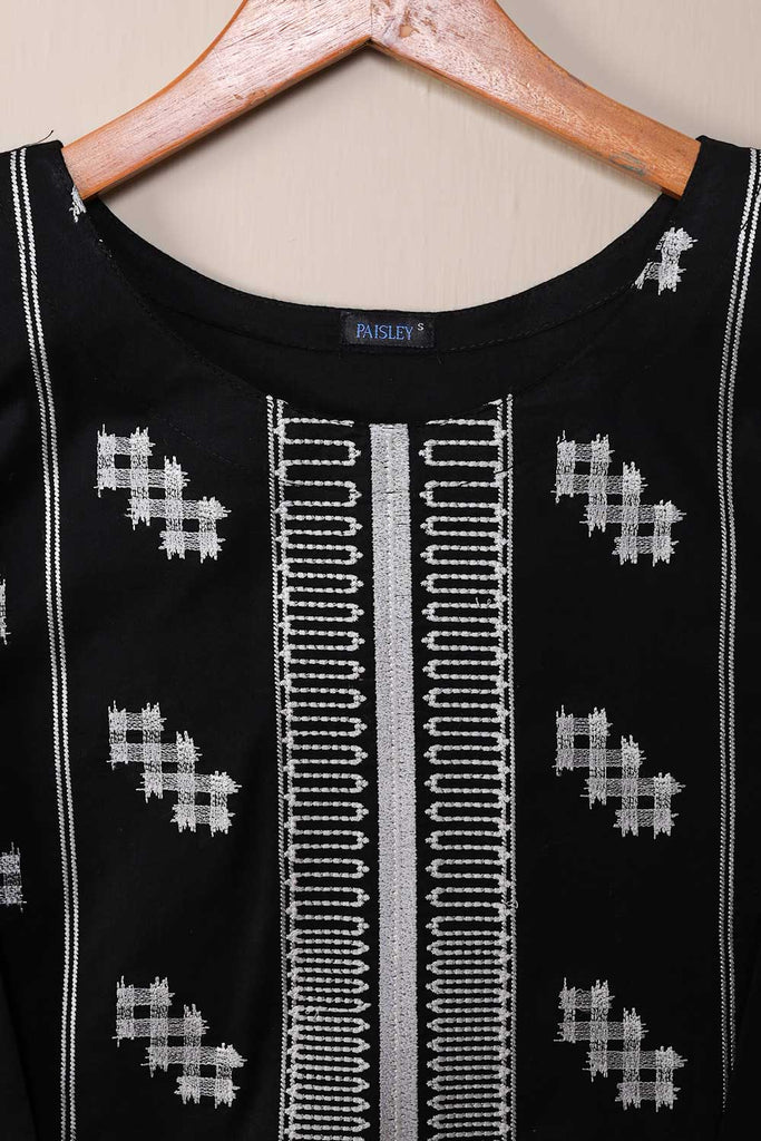 Cotton Embroidered Stitched Kurti - (PSW-06B-Black)