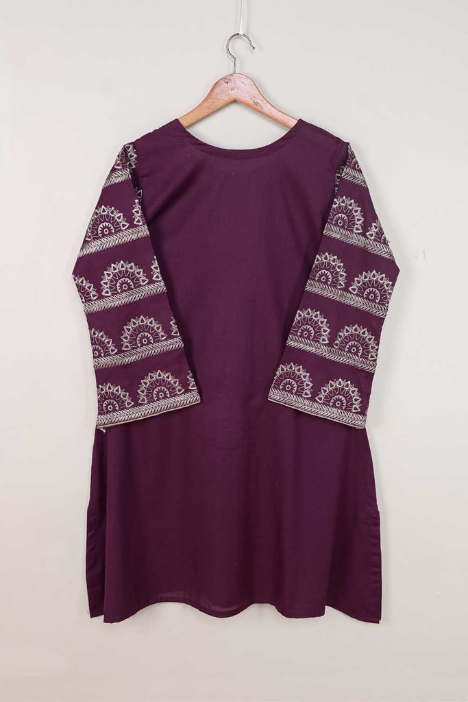 Cotton Embroidered Stitched Kurti - (PSW-07C-Purple)