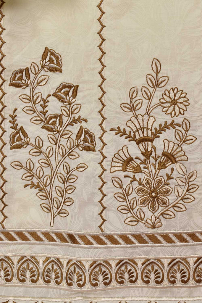Cambric Printed & Embroidered Kurti - Path (P-72-20-Cream)