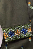 Cambric Printed & Embroidered Kurti - Peculiar (P-21-21-Khaki)