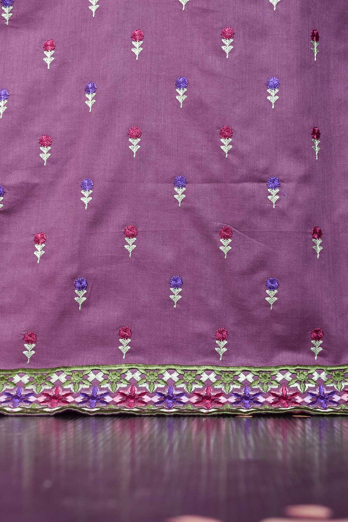 Cambric Printed & Embroidered Kurti - Peculiar (P-21-21-Purple)