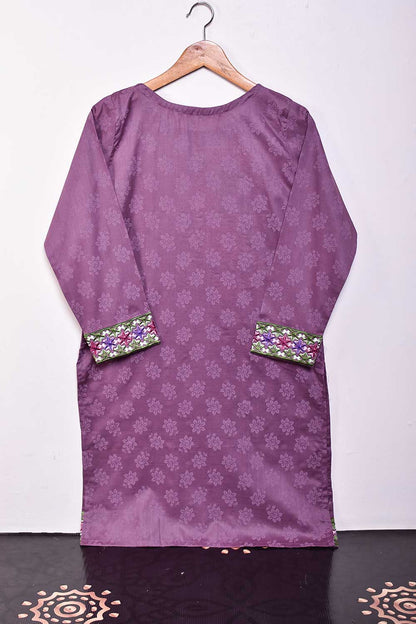 Cambric Printed & Embroidered Kurti - Peculiar (P-21-21-Purple)