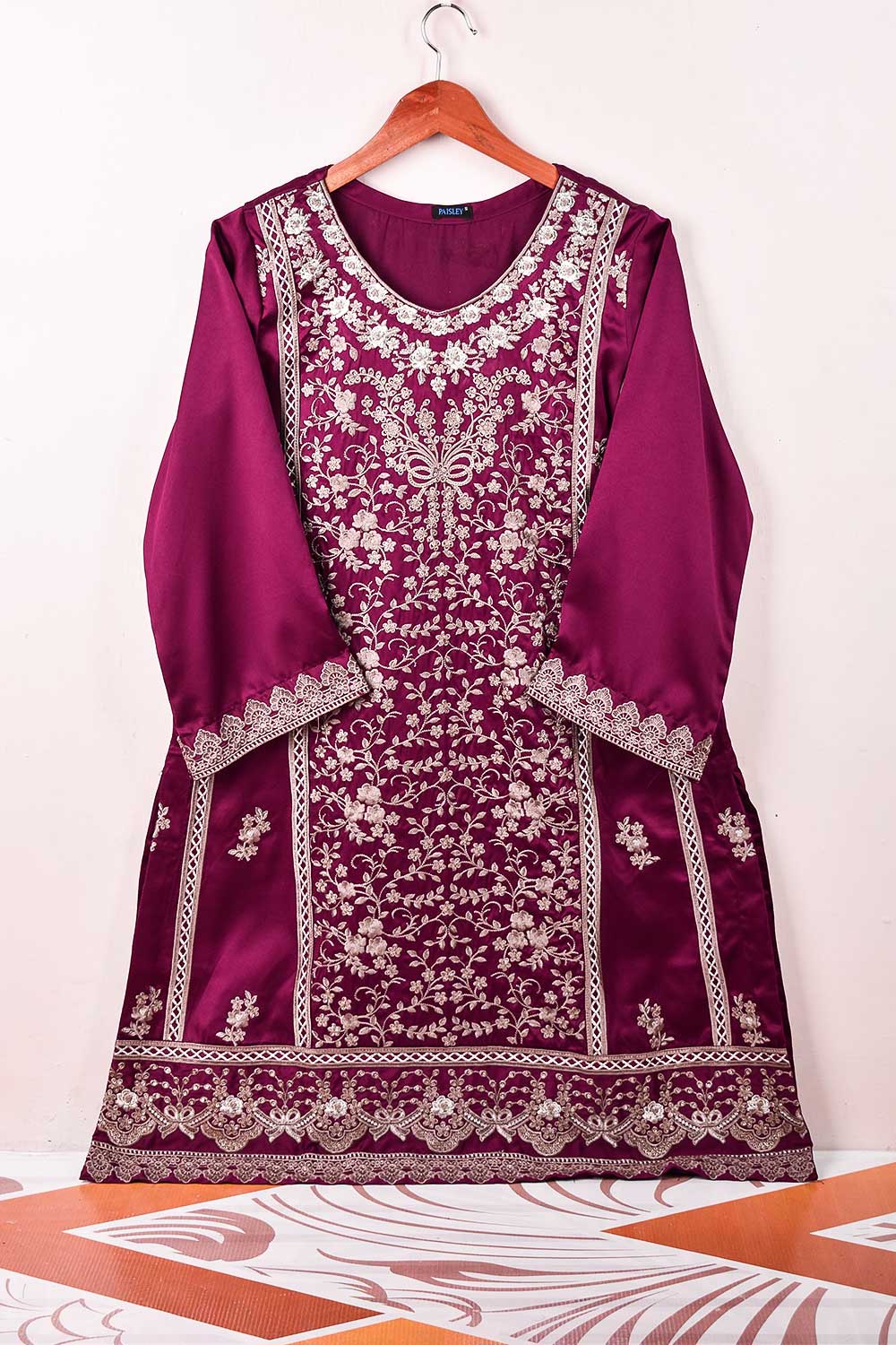 Silk Embroidered Kurti – Podrum (P-41-21-Magenta)