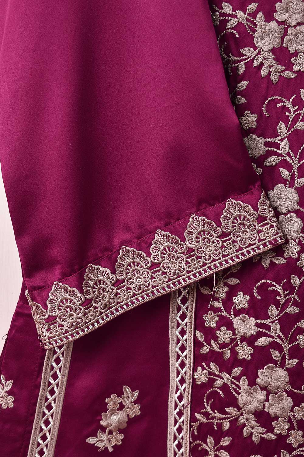 Silk Embroidered Kurti – Podrum (P-41-21-Magenta)