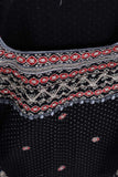 Cambric Embroidered & Printed Kurti - Polka Dot (P-04-20-Black)
