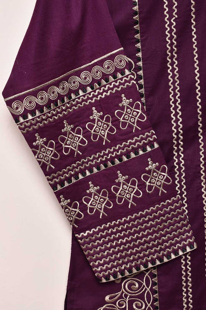 Cambric Printed & Embroidered Kurti - Priest (P-05-21-Blood)