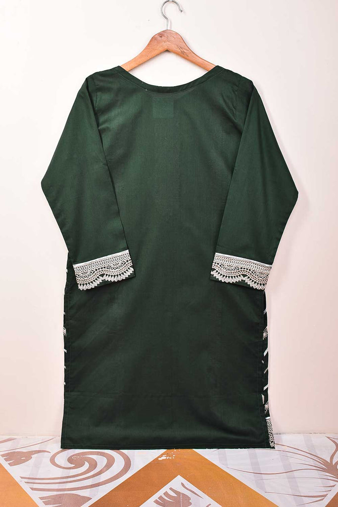 Cambric Printed & Embroidered Kurti - Proton (P-43-21-Green)