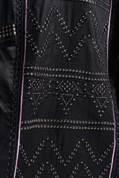 Cambric Embroidered Kurti - Pyramid (P-10-20-Black)