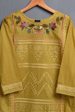 Cambric Embroidered & Printed Kurti - Pyramid (P-10-20-Yellow)
