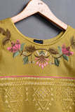 Cambric Embroidered & Printed Kurti - Pyramid (P-10-20-Yellow)