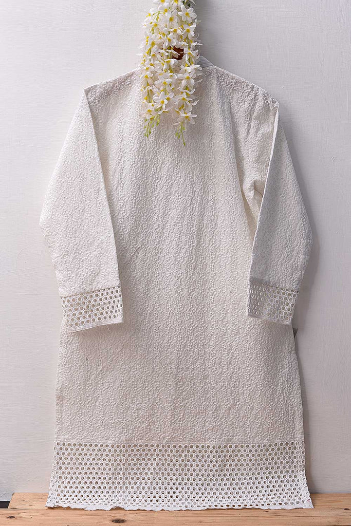Schiffli Special Embroidered Kurti - SM-001-W (White)