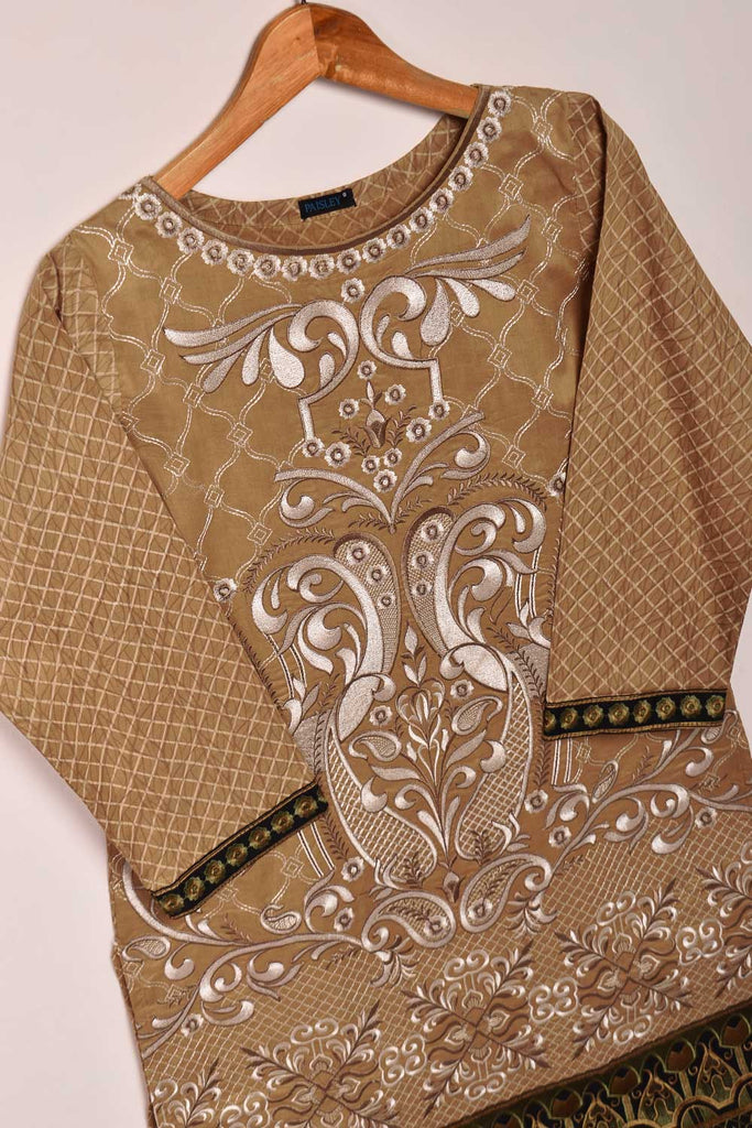 Cambric Printed & Embroidered Kurti - Shakh Print (P-08-21-Skin)