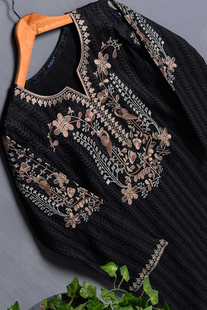 Cambric Printed & Embroidered Kurti - Shield (P-249-19-Black)
