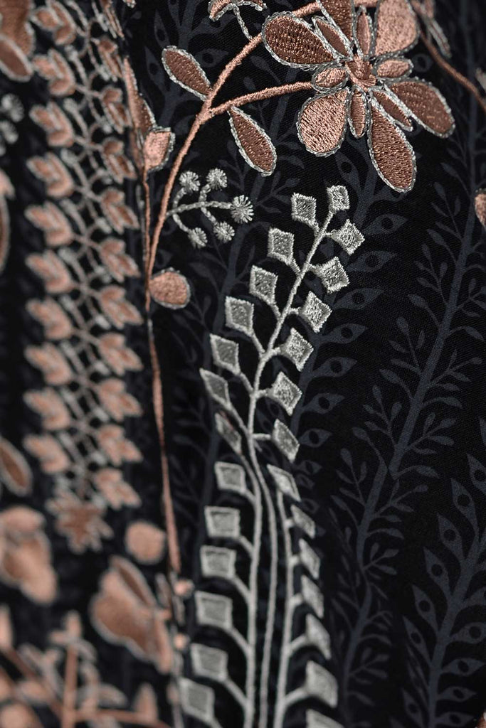 Cambric Printed & Embroidered Kurti - Shield (P-249-19-Black)