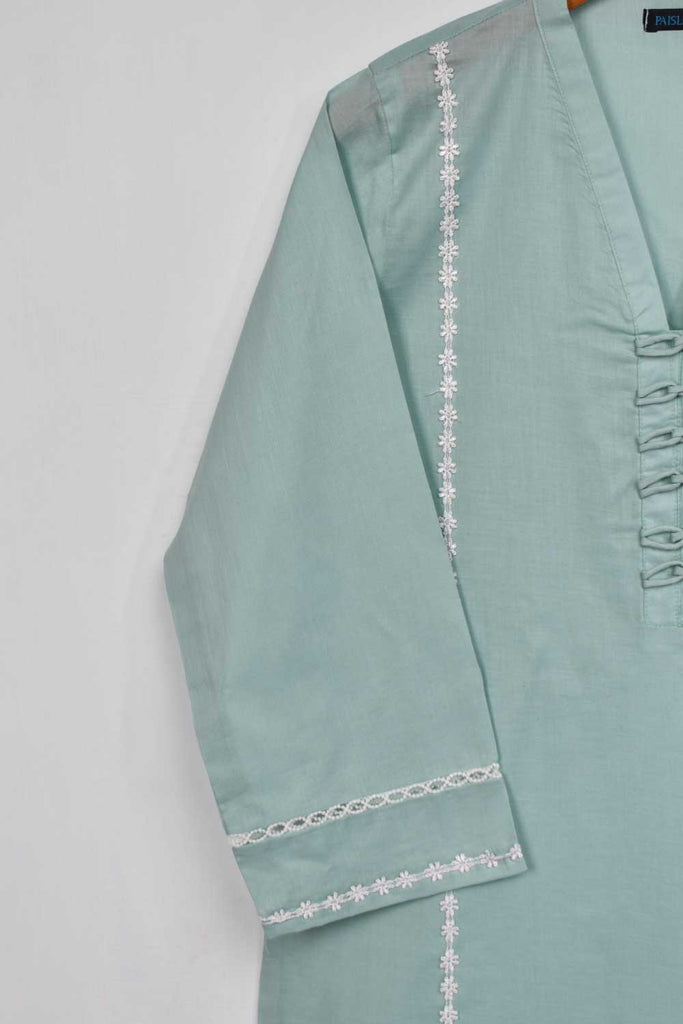 Stitched Cotton Cambric Kurti - Skyline (LT-08A-SkyBlue)