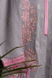 Cambric Embroidered & Printed Kurti - Solar (P-245-19-Grey)