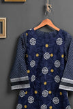 Cambric Printed & Embroidered Kurti - Sunny (P-199-19-Blue)