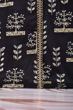 Cambric Printed & Embroidered Kurti - Tea tree (P-48-21-Black)