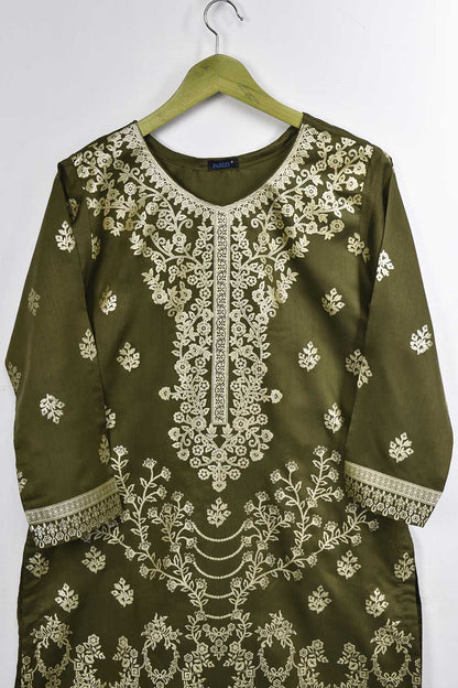 Exclusive Gold Printed Viscose Stitched Kurti - Tomb Gold (TG-01-Mehendi)