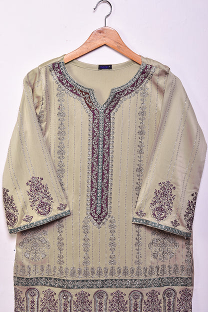 Silk Embroidered Kurti – Tomb (P-25-21-SilverGray)