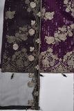 2 Pc Organza Two Tone Embroidered Stitched Kurti with Organza Embroidered Dupatta - Two Tone Organza 2Pc (K-02-P-Purple)