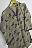Cambric Printed & Embroidered Kurti - V-Neck (P-83-20-Grey)
