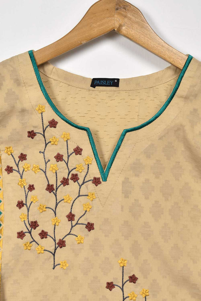 Cambric Printed & Embroidered Kurti - Volley (P-74-20-Skin)