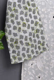 Cambric Printed & Embroidered Kurti - White Grass (P-58-20)