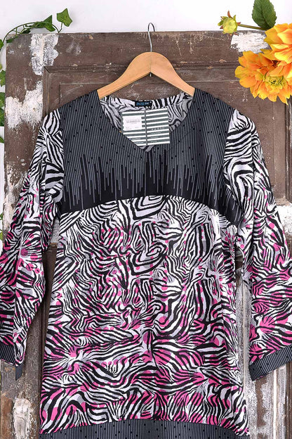 Viscose Printed Kurti - Zebra P-120-18-BLK