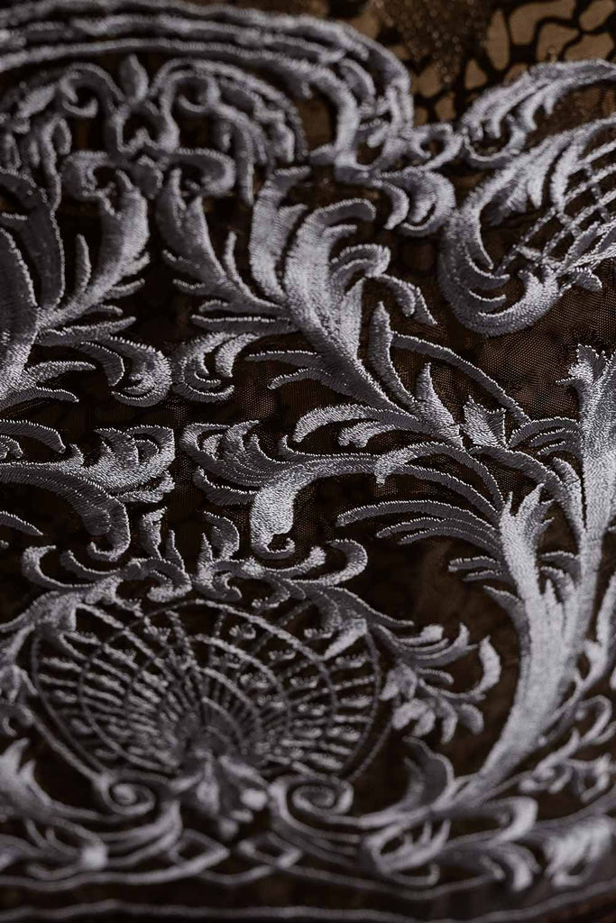 Cambric Embroidered & Printed Kurti - Zigzag (P-37-18-Khaaki)
